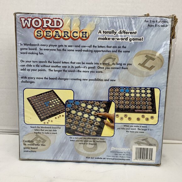 Wordsearch Word Search Pressman Make a Word Board Game 2005 Unused Damaged Box - Picture 4 of 6